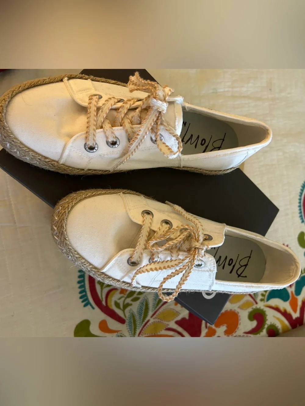 Blowfish Malibu Cream Canvas Espadrille Sneakers with Jute Sole
